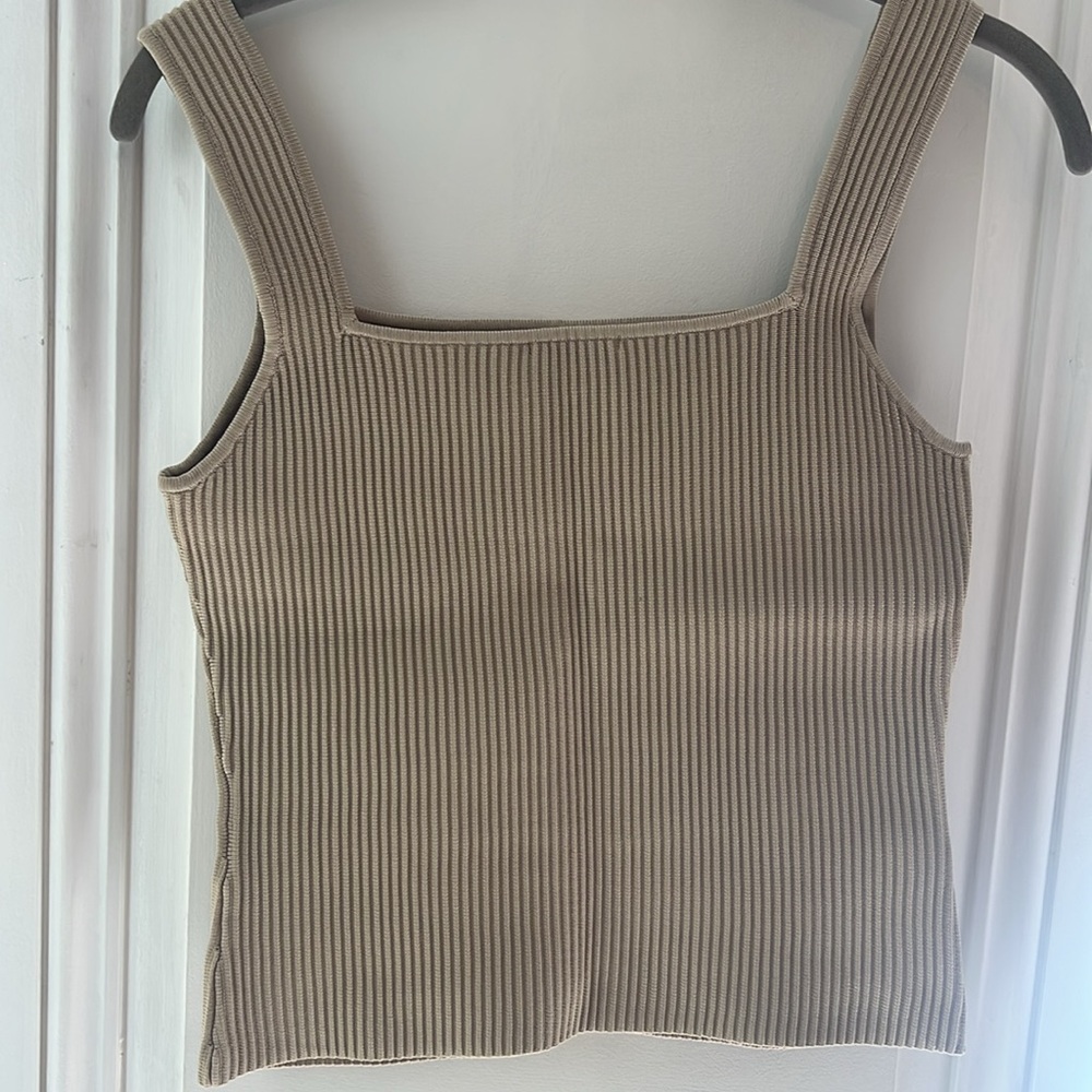 Darling Beige Ribbed Tank Top - Picture 8 of 9